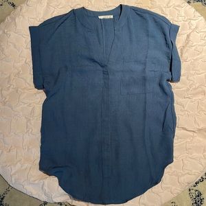 Light weight blue button down shirt